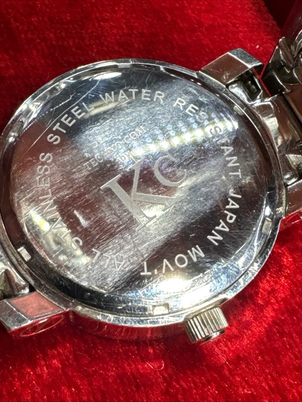 KC Men’s Genuine Diamond Watch Stainless Steel Iced Out Working Pre-Owned
